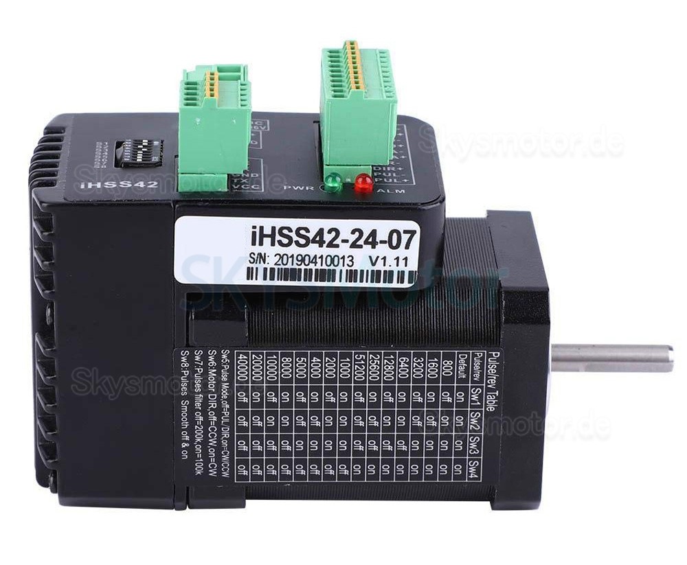 JMC Nema17 Integrierter Closed Loop Schrittmotor mit Treiber iHSS42-24-07 1,8 Grad 0,7Nm 24V 2 Phasen